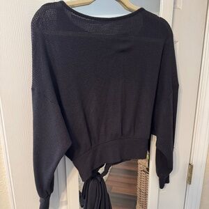 Black open back sweater